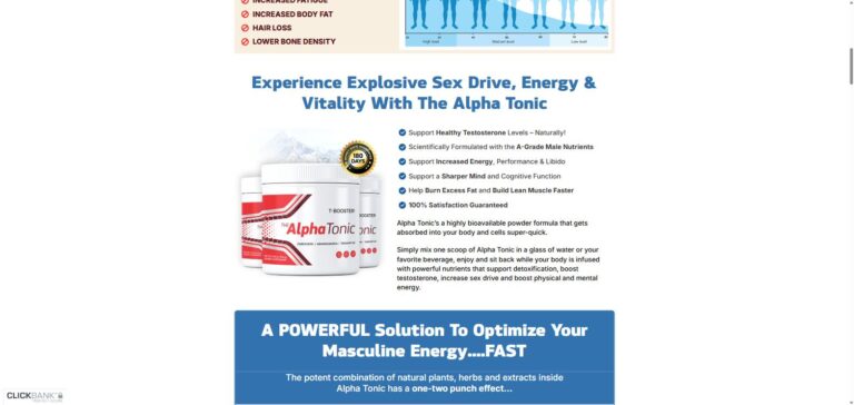Alpha Tonic testosterone support powder supplement bottle