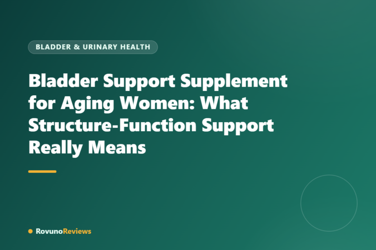 Bladder Support Supplement for Aging Women: What Structure-Function Support Really Means