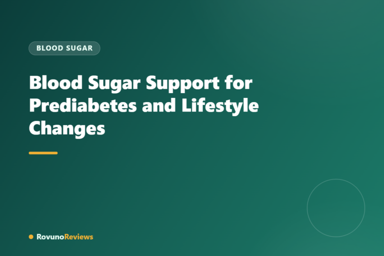 Blood Sugar Support for Prediabetes and Lifestyle Changes