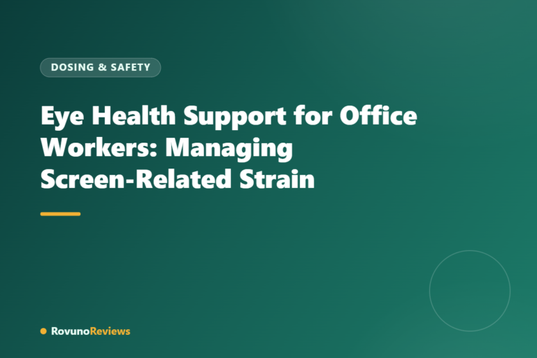 Eye Health Support for Office Workers: Managing Screen-Related Strain