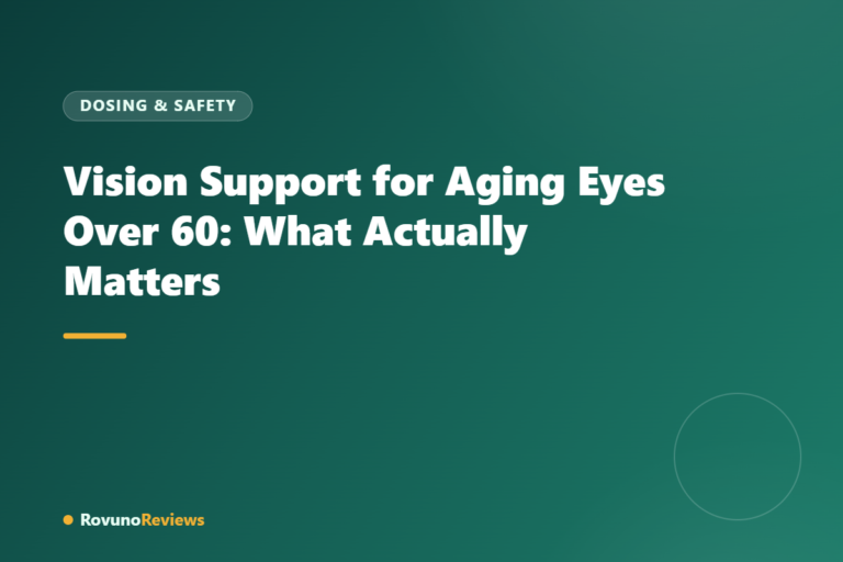 Vision Support for Aging Eyes Over 60: What Actually Matters