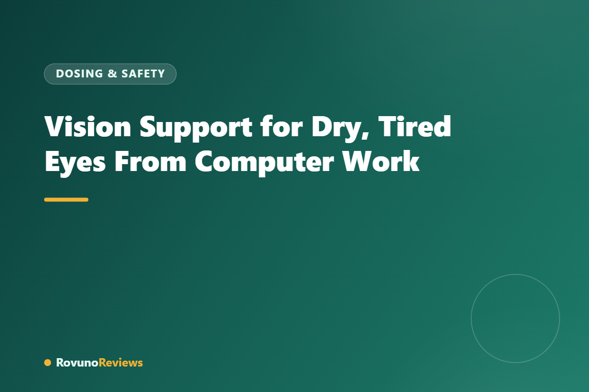 Vision Support for Dry, Tired Eyes From Computer Work