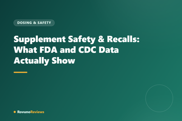 Supplement Safety & Recalls: What FDA and CDC Data Actually Show
