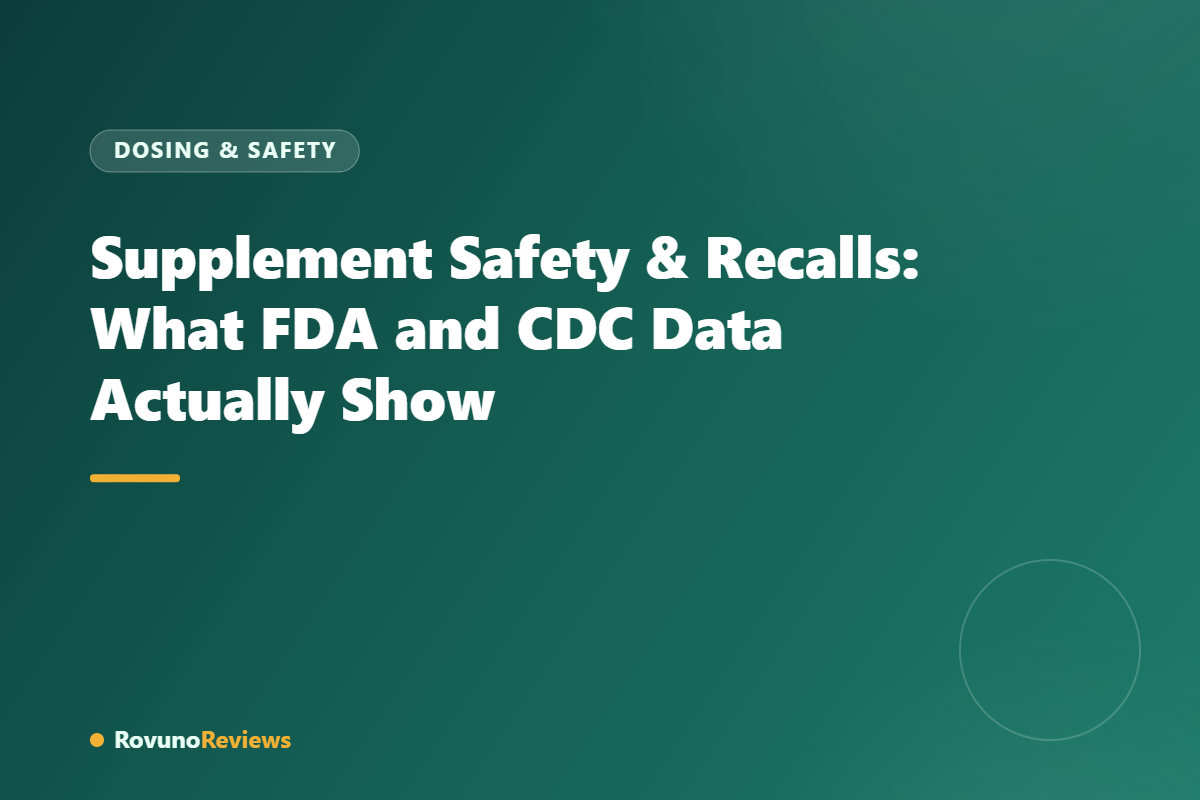 Supplement Safety & Recalls: What FDA and CDC Data Actually Show
