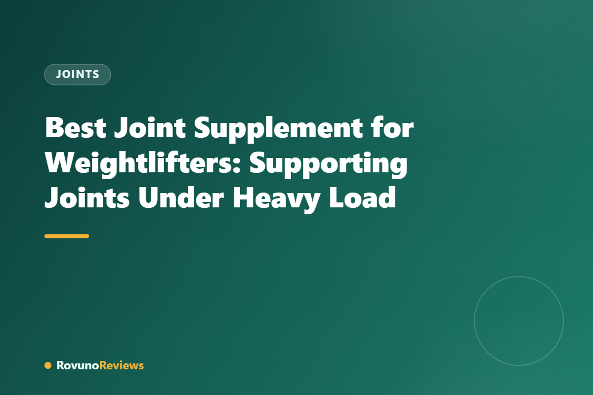 Best Joint Supplement for Weightlifters: Supporting Joints Under Heavy Load