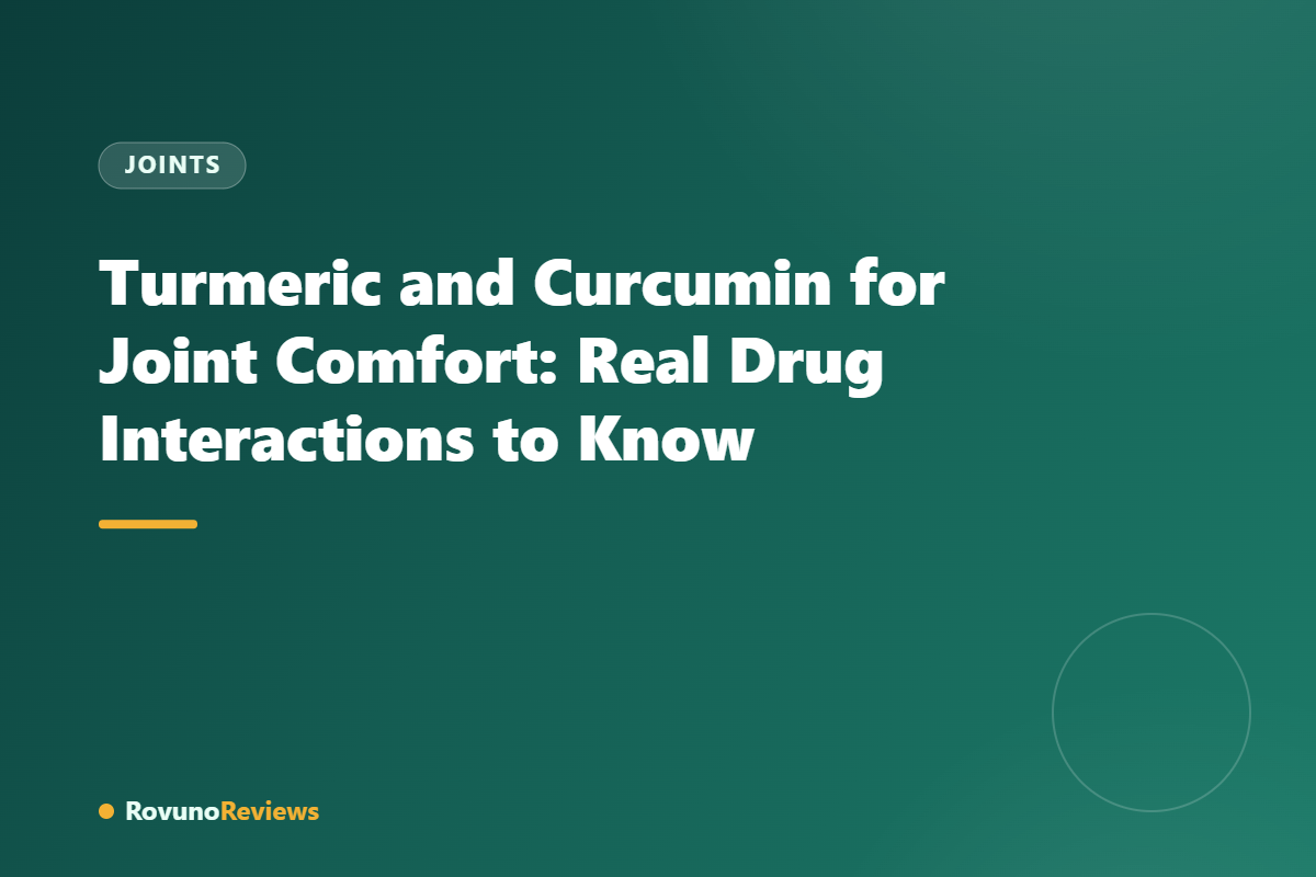 Turmeric and Curcumin for Joint Comfort: Real Drug Interactions to Know