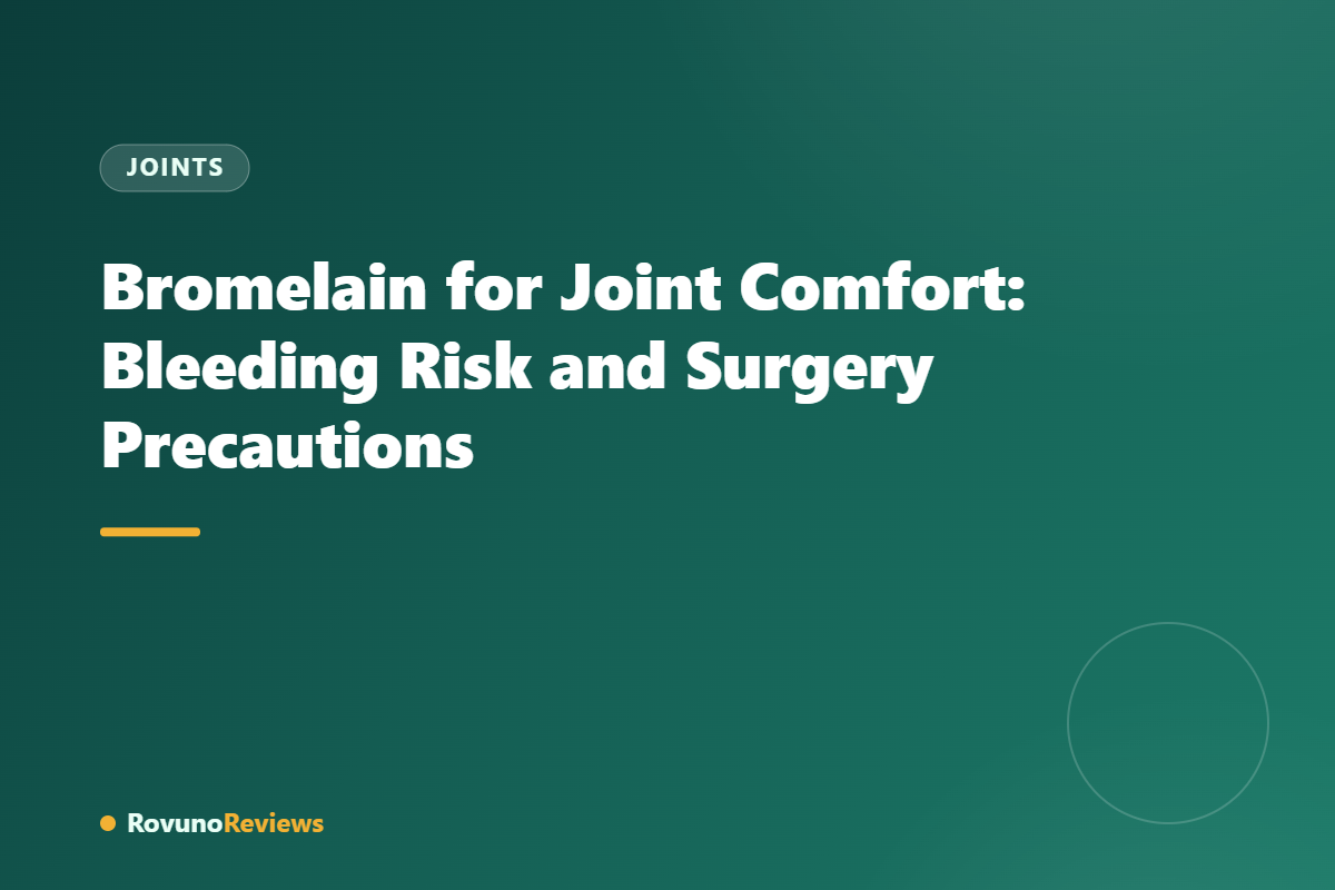 Bromelain for Joint Comfort: Bleeding Risk and Surgery Precautions