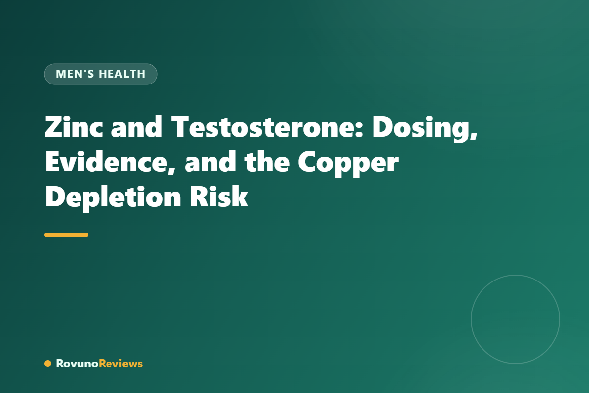 Zinc and Testosterone: Dosing, Evidence, and the Copper Depletion Risk