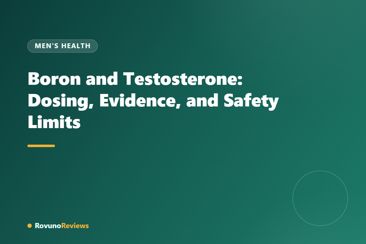 Boron and Testosterone: Dosing, Evidence, and Safety Limits