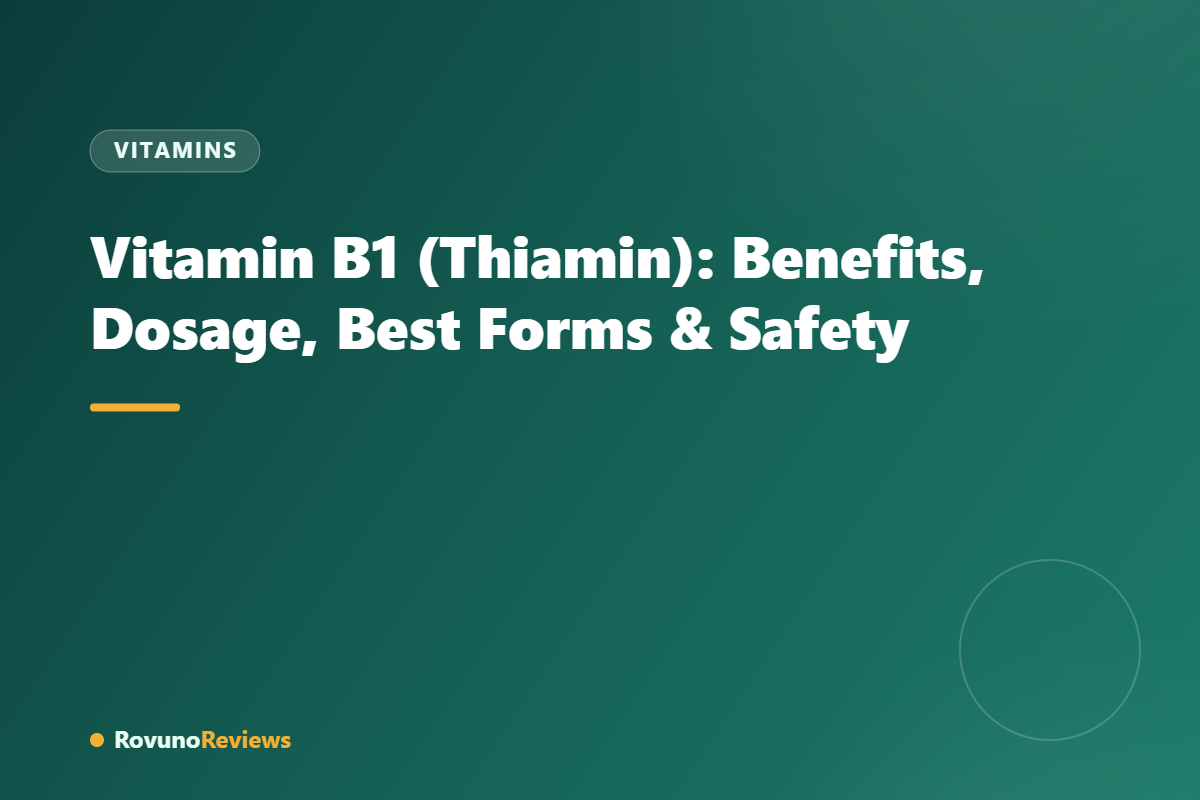 Vitamin B1 (Thiamin): Benefits, Dosage, Best Forms & Safety