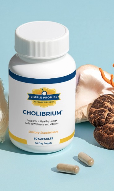 Cholibrium heart health mushroom extract supplement bottle