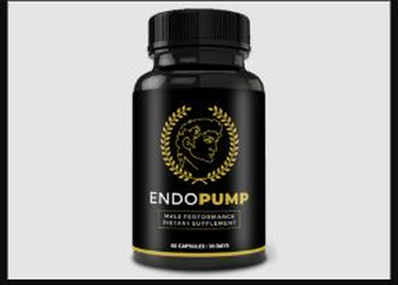 EndoPump male performance dietary supplement bottle, endothelial and nitric oxide support formula