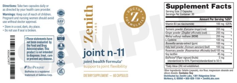 Bottle of Joint N-11 joint support capsules, as shown on the manufacturer's official order page